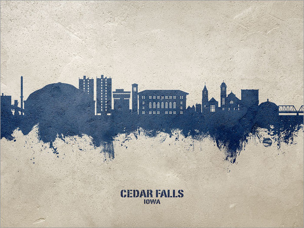Cedar Falls Iowa Skyline Cityscape Poster Art Print