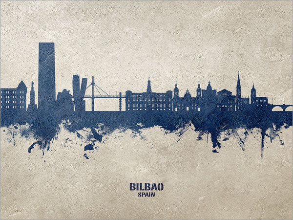 Bilbao Spain Skyline Cityscape Poster Art Print