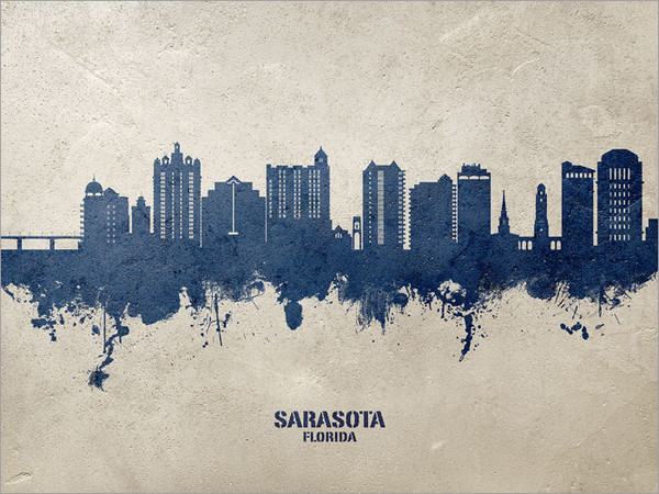 Sarasota Florida Skyline Cityscape Poster Art Print