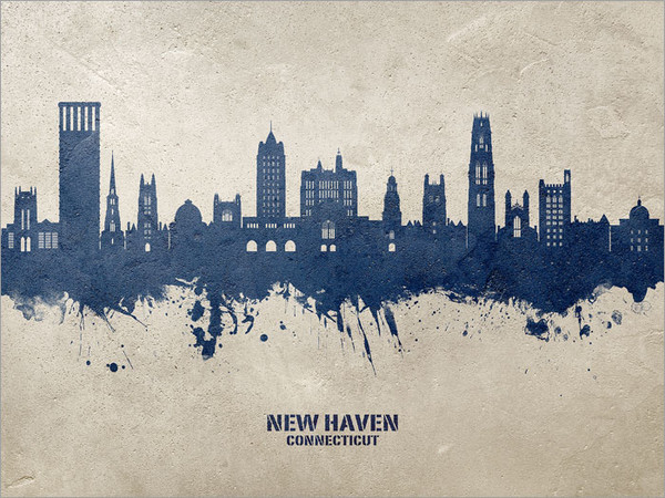 New Haven Connecticut Skyline Cityscape Poster Art Print