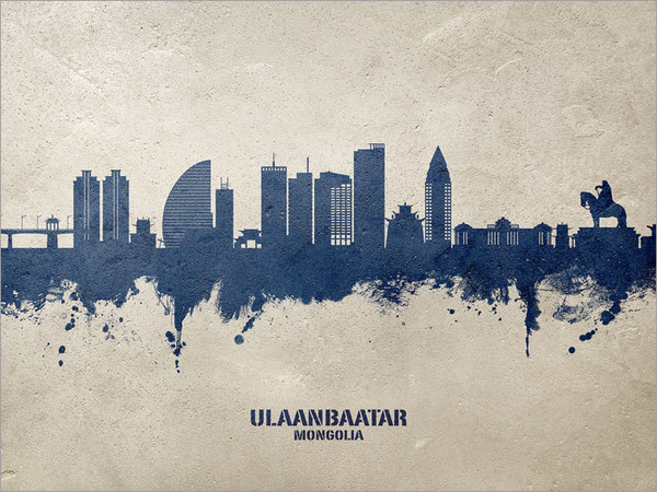 Ulaanbaatar Mongolia Skyline Cityscape Poster Art Print