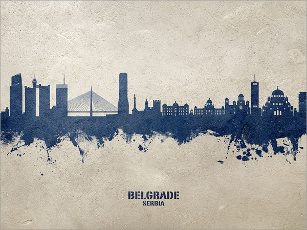 Belgrade Serbia Skyline Cityscape Poster Art Print