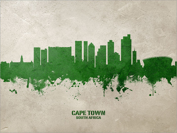 Cape Town South Africa Skyline Cityscape Poster Art Print