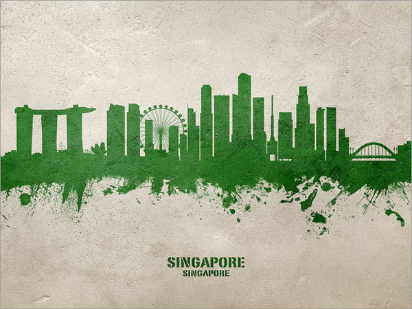 Singapore Singapore Skyline Cityscape Poster Art Print