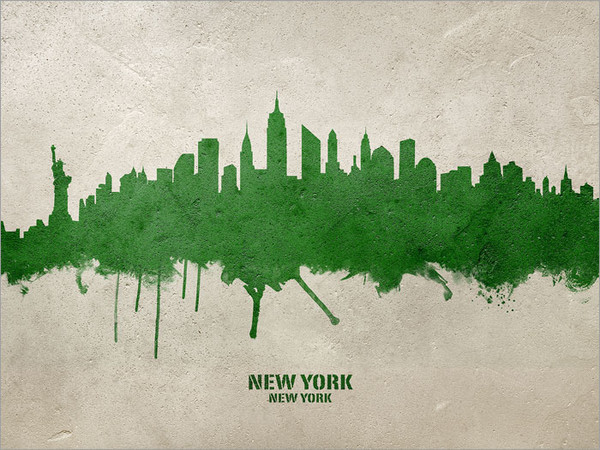 New York New York Skyline Cityscape Poster Art Print