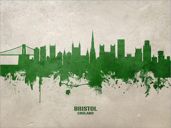 Bristol England Skyline Cityscape Poster Art Print