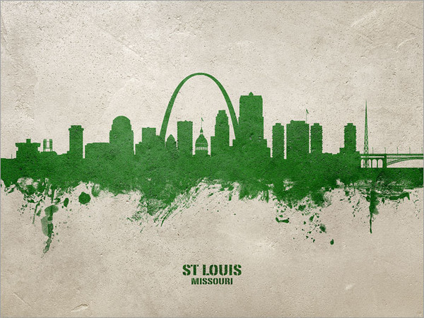 St Louis Missouri Skyline Cityscape Poster Art Print