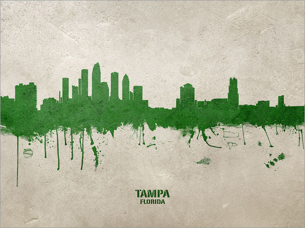 Tampa Florida Skyline Cityscape Poster Art Print