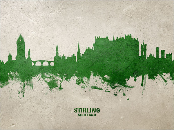 Stirling Scotland Skyline Cityscape Poster Art Print