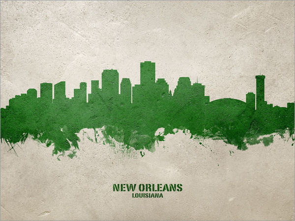 New Orleans Louisiana Skyline Cityscape Poster Art Print