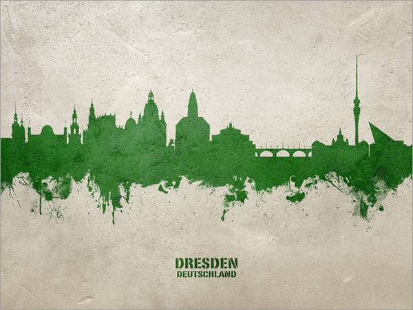 Dresden Deutschland Skyline Cityscape Poster Art Print