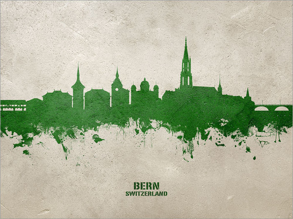 Bern Switzerland Skyline Cityscape Poster Art Print