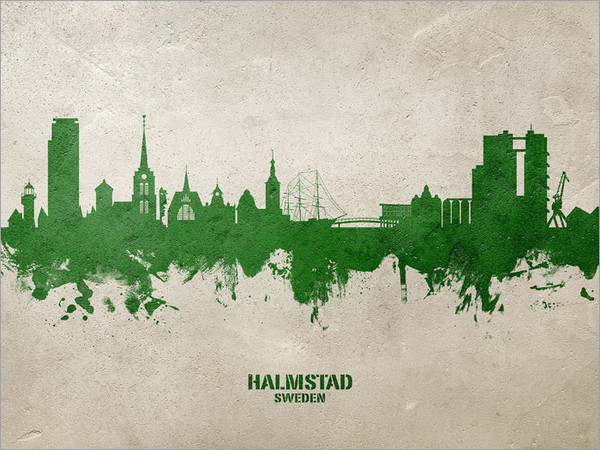 Halmstad Sweden Skyline Cityscape Poster Art Print