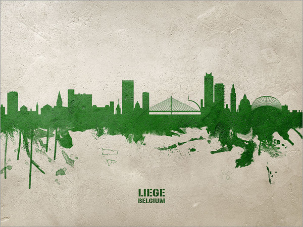 Liege Belgium Skyline Cityscape Poster Art Print