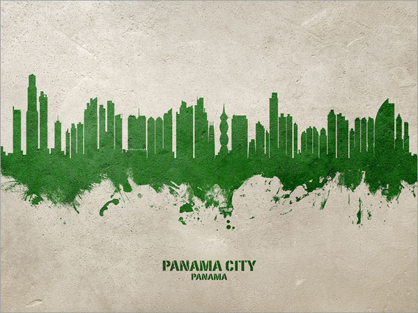 Panama City Panama Skyline Cityscape Poster Art Print