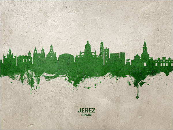 Jerez Spain Skyline Cityscape Poster Art Print