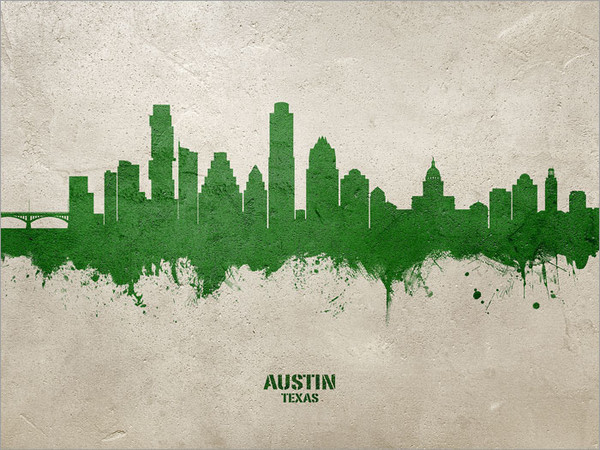 Austin Texas Skyline Cityscape Poster Art Print