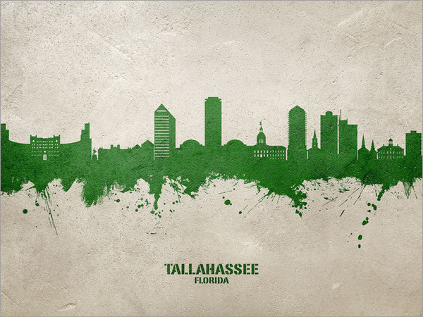 Tallahassee Florida Skyline Cityscape Poster Art Print