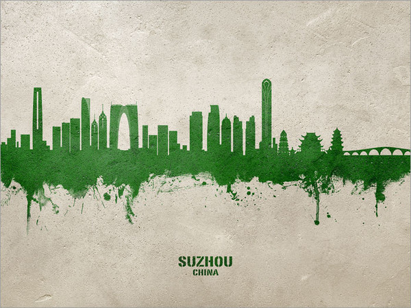 Suzhou China Skyline Cityscape Poster Art Print