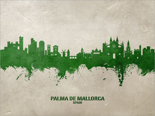 Palma de Mallorca Spain Skyline Cityscape Poster Art Print