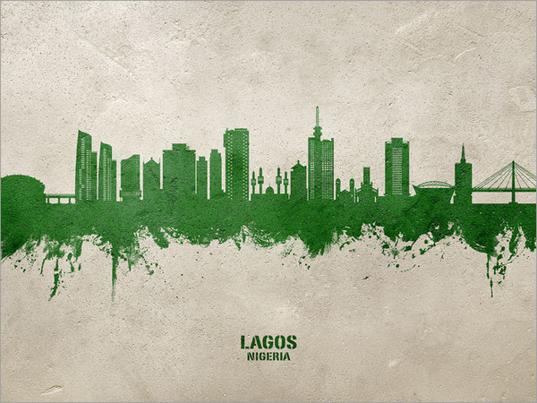 Lagos Nigeria Skyline Cityscape Poster Art Print