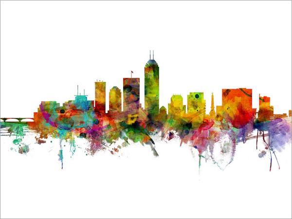 Indianapolis Indiana Skyline Cityscape Poster Art Print