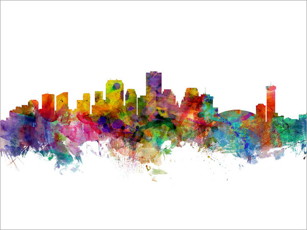 New Orleans Louisiana Skyline Cityscape Poster Art Print