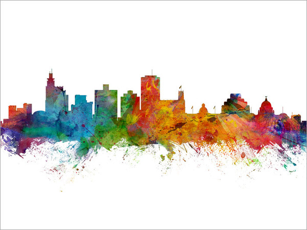 Jackson Mississippi Skyline Cityscape Poster Art Print