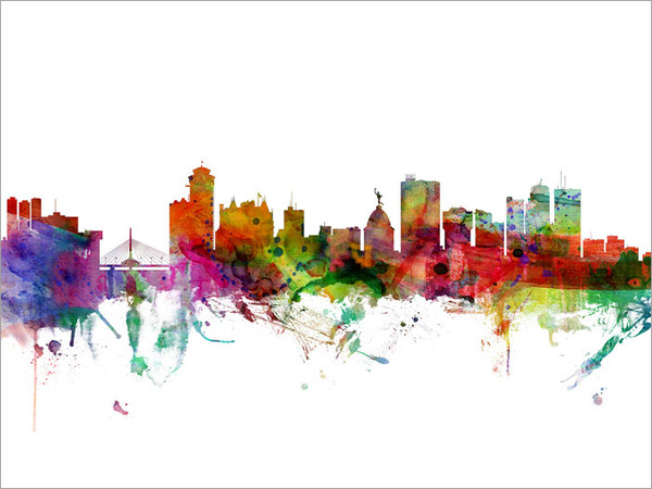 Winnipeg Canada Skyline Cityscape Poster Art Print