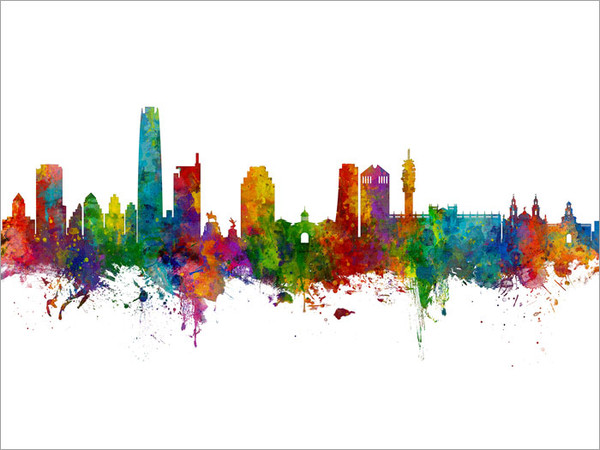 Santiago de Chile Chile Skyline Cityscape Poster Art Print