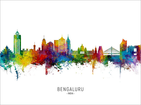 Bengaluru India Skyline Cityscape Poster Art Print