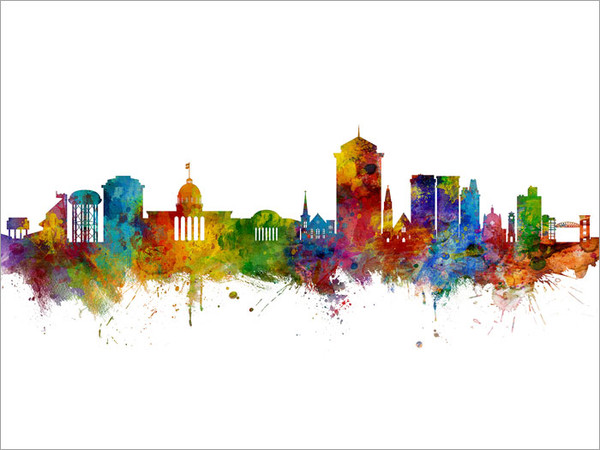 Montgomery Alabama Skyline Cityscape Poster Art Print