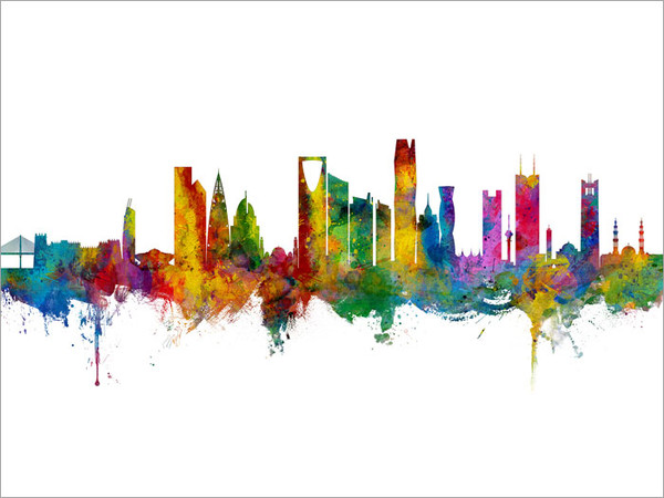 Riyadh Saudi Arabia Skyline Cityscape Poster Art Print