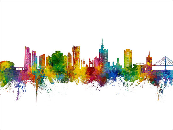 Lagos Nigeria Skyline Cityscape Poster Art Print