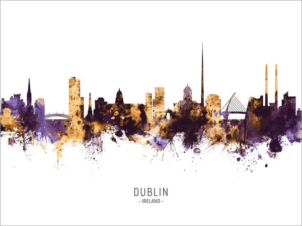 Dublin Ireland Skyline Cityscape Poster Art Print