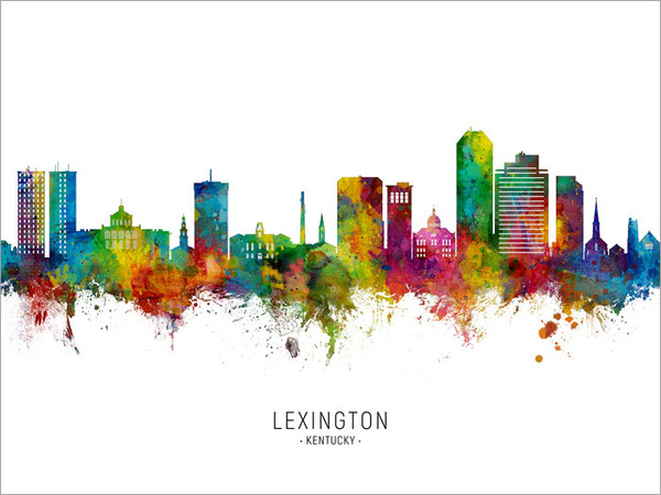 Lexington Kentucky Skyline Cityscape Poster Art Print