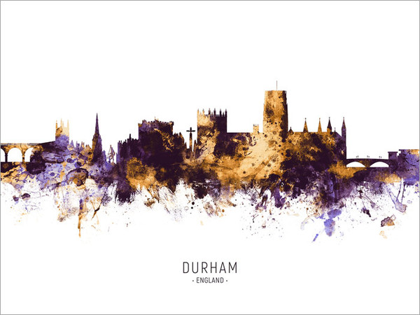 Durham England Skyline Cityscape Poster Art Print