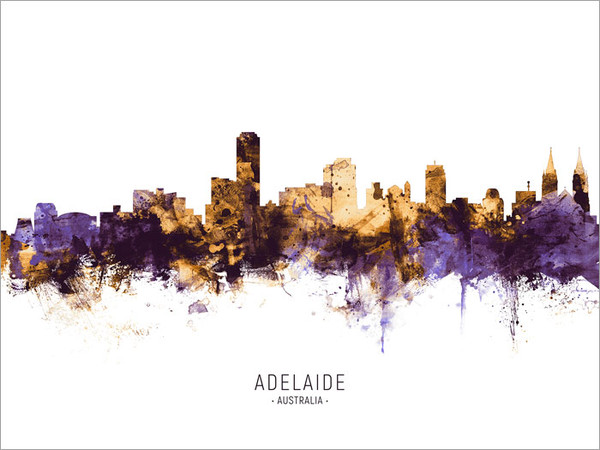 Adelaide Australia Skyline Cityscape Poster Art Print