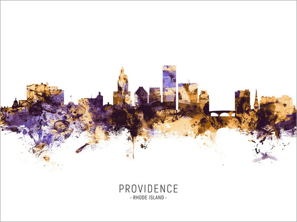 Providence Rhode Island Skyline Cityscape Poster Art Print
