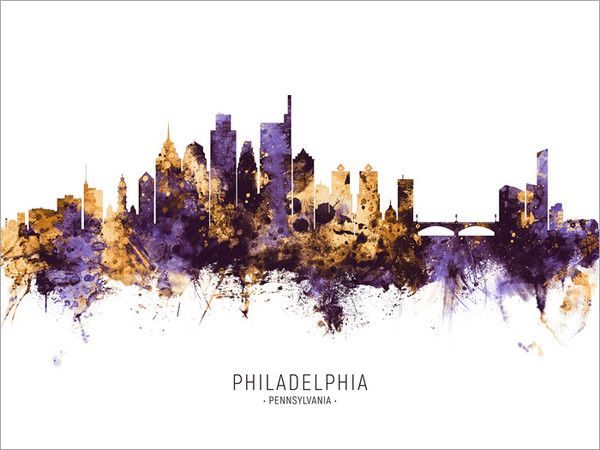 Philadelphia Pennsylvania Skyline Cityscape Poster Art Print