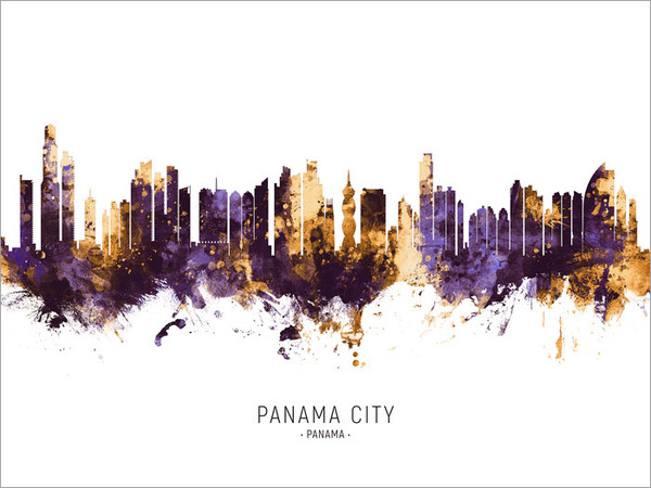 Panama City Panama Skyline Cityscape Poster Art Print