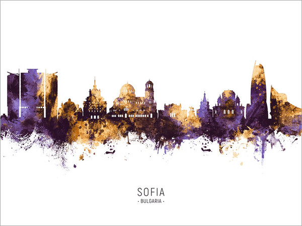 Sofia Bulgaria Skyline Cityscape Poster Art Print