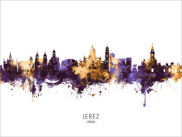 Jerez Spain Skyline Cityscape Poster Art Print
