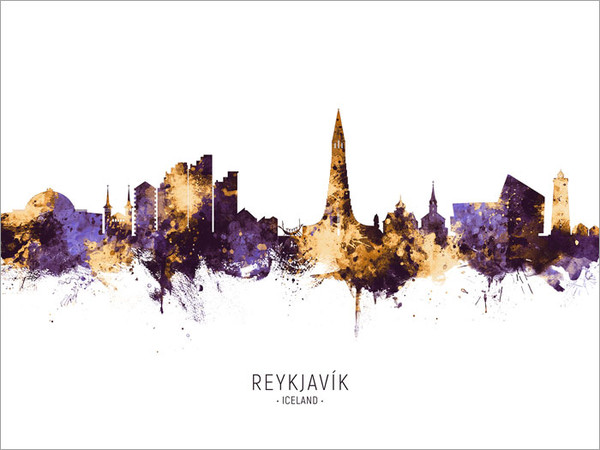 Reykjavík Iceland Skyline Cityscape Poster Art Print