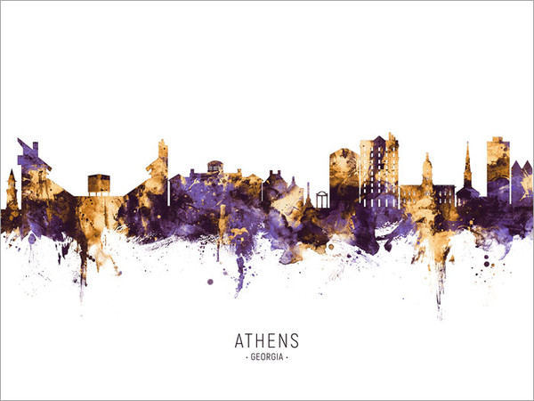 Athens Georgia Skyline Cityscape Poster Art Print