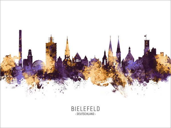 Bielefeld Deutschland Skyline Cityscape Poster Art Print