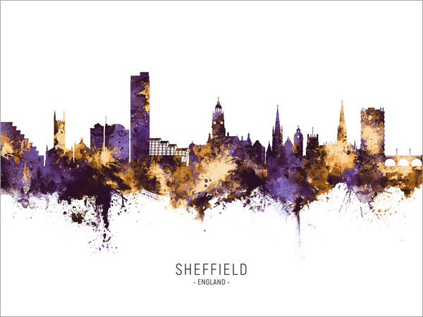 Sheffield England Skyline Cityscape Poster Art Print