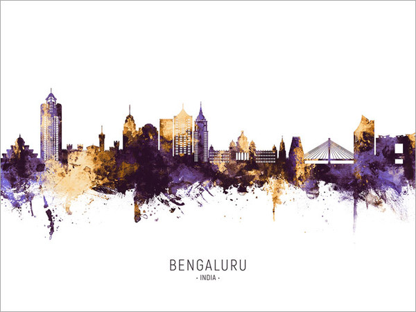 Bengaluru India Skyline Cityscape Poster Art Print