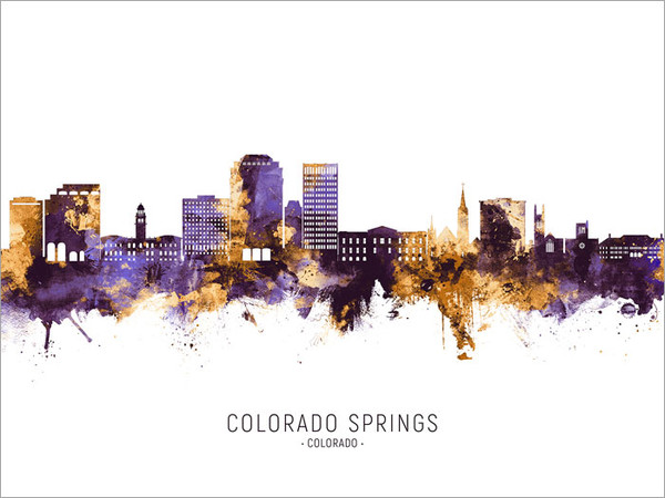 Colorado Springs Colorado Skyline Cityscape Poster Art Print