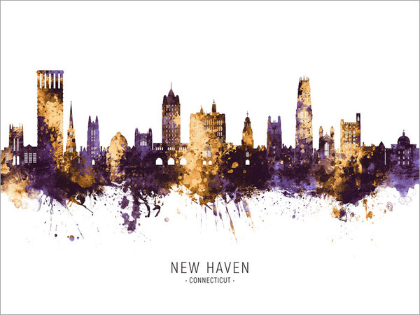 New Haven Connecticut Skyline Cityscape Poster Art Print